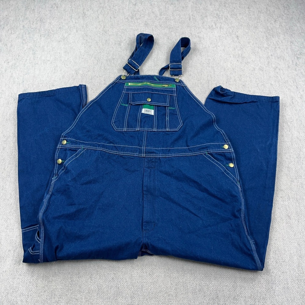 Liberty Bibs Coveralls Men 48x32 Blue Jean Denim Work Farm Carpenter Dark VTG